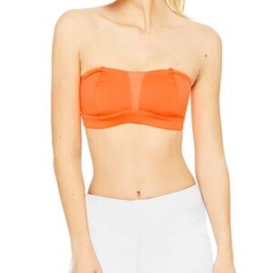 ALO Yoga Bright Orange Bandeau Bra